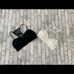 Two Bebe seamless bra tops